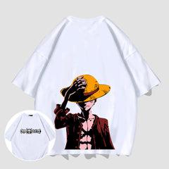 Unisex Anime Printed Cotton Short Sleeve T-shirt