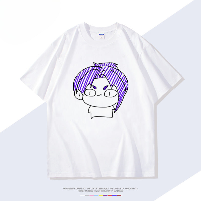Men's Anime Short-sleeved Cotton T-shirt