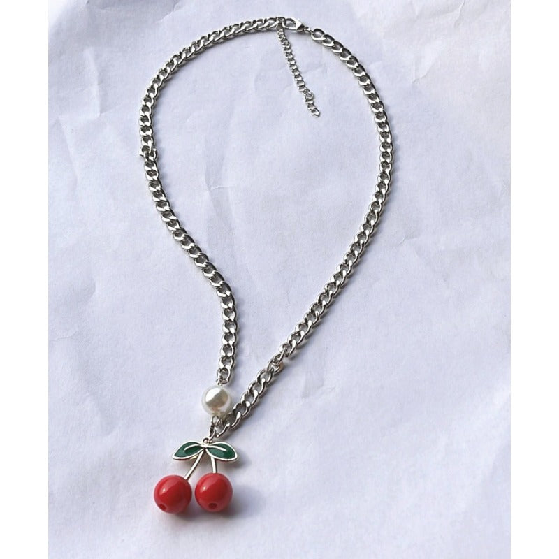 Kpop Style Cute Cherry Necklace