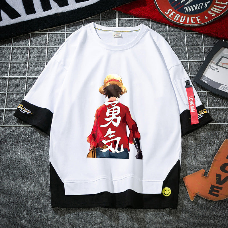 Men's Anime Short-sleeved Luffy Casual T-shirt