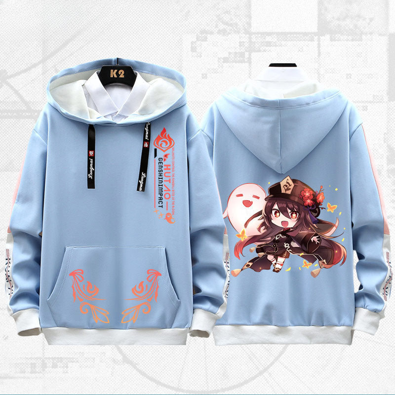 Unisex Game Hutao Graphic Loose Hoodie