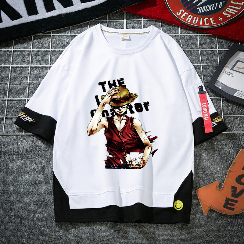 Men's Anime Short-sleeved Luffy Casual T-shirt