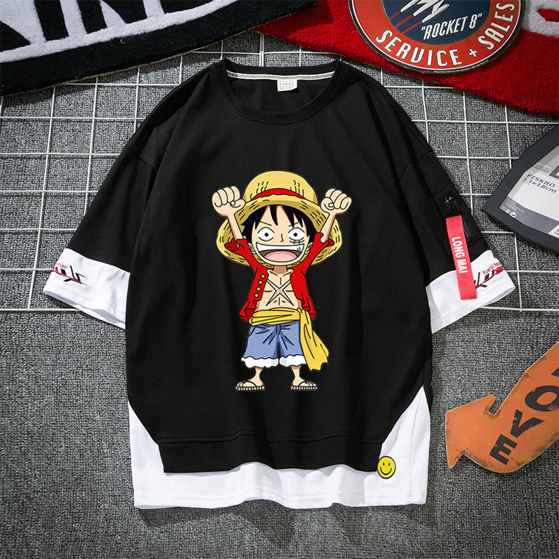 Men's Anime Short-sleeved Luffy Casual T-shirt