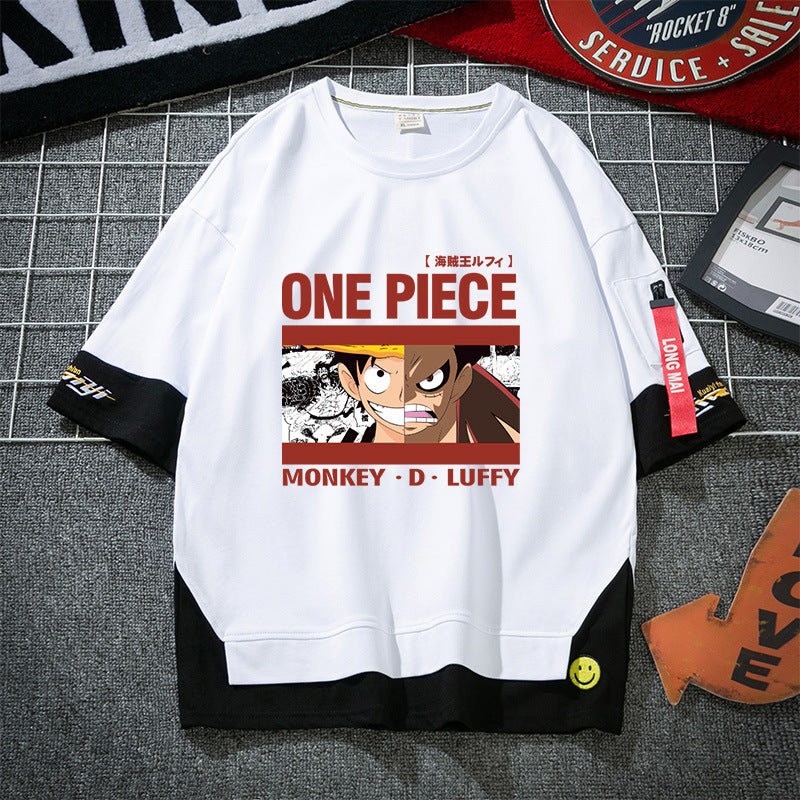 Men's Anime Short-sleeved Luffy Casual T-shirt