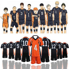 Unisex Volleyball Anime Printed T-shirt Shorts Cosplay Costume