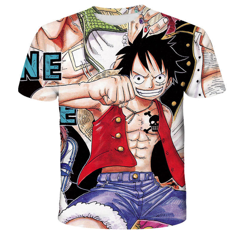 Casual Anime Digital Print Short-sleeved T-shirt