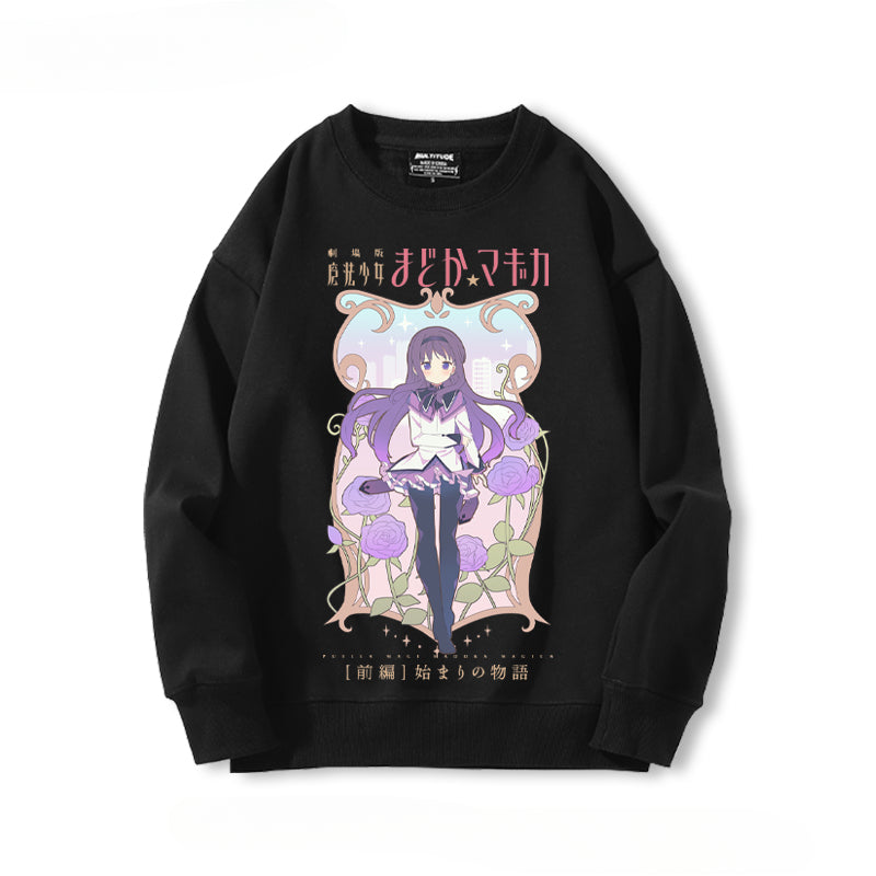 Cute Girls' Anime Crew Neck Sweatshirt