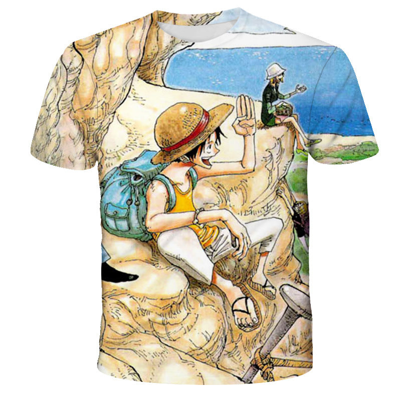 Casual Anime Digital Print Short-sleeved T-shirt