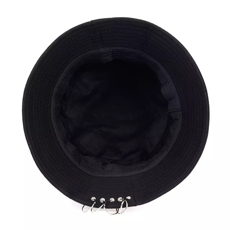 Chic Kpop Style Pin Ring Fisherman's Hat