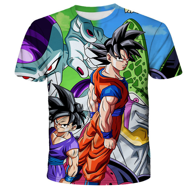 Casual Anime Digital Print Short-sleeved T-shirt