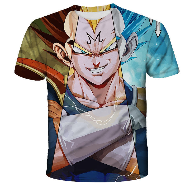 Unisex Anime Digital Print Loose Round Neck T-shirt