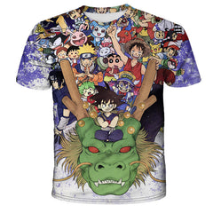 Men's Goku Digital Print Loose Casual T-shirt