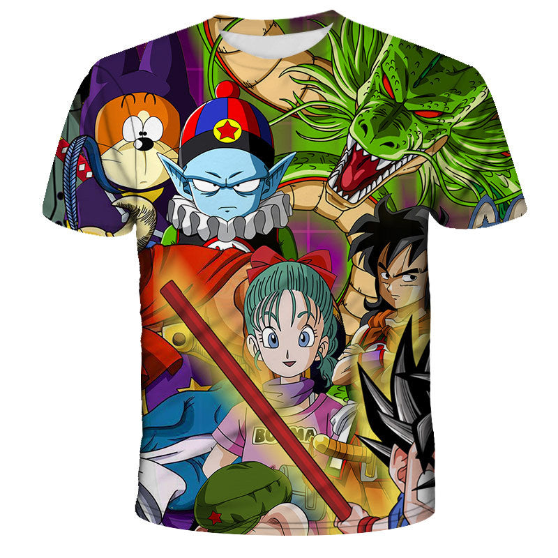 Casual Anime Digital Print Short-sleeved T-shirt