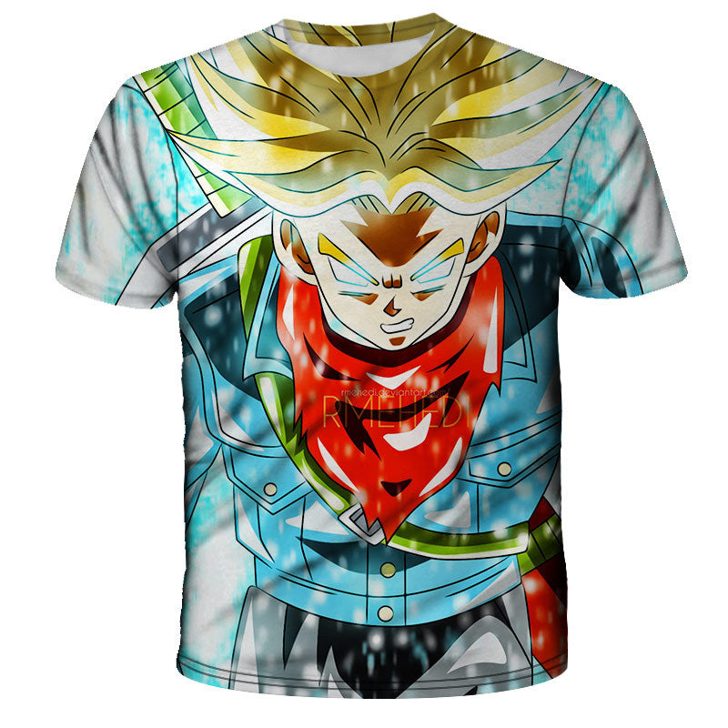 Casual Anime Digital Print Short-sleeved T-shirt