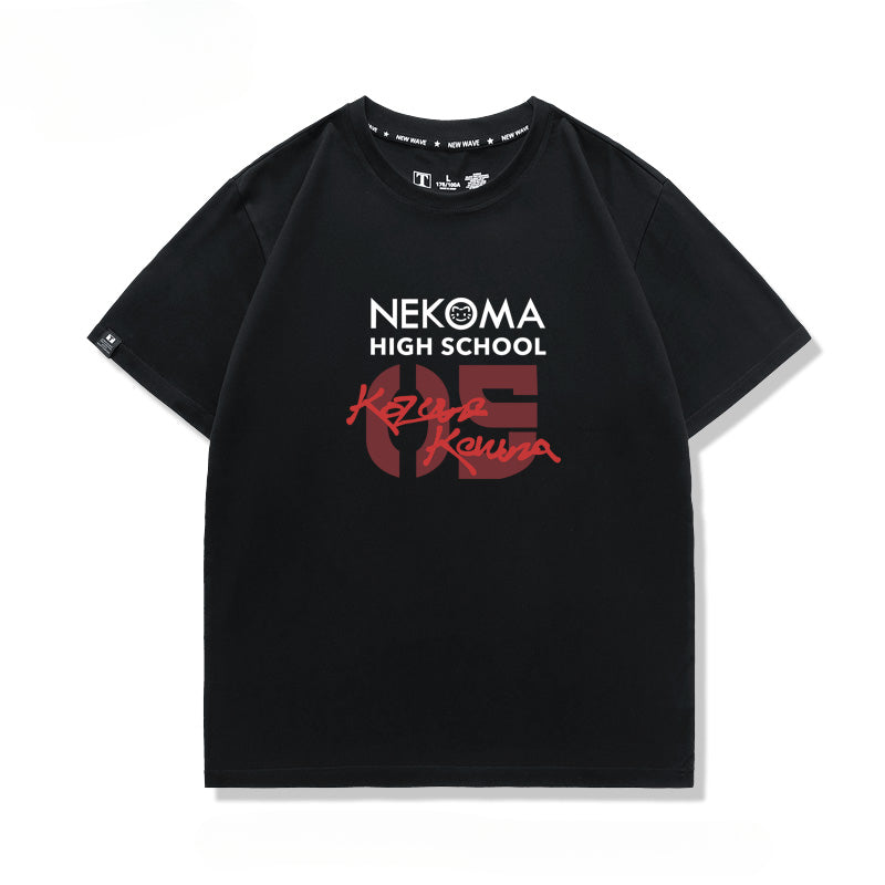 Unisex Nekoma High Short-sleeved Cotton T-shirt