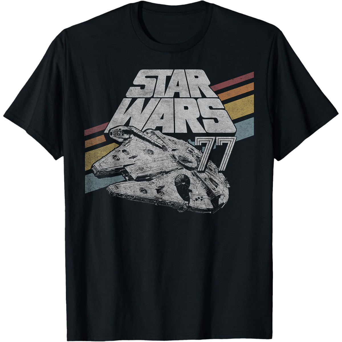 Millennium Falcon 77 Retro Diagonal Stripe T-Shirt