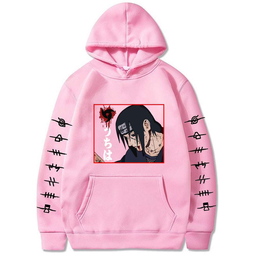 Unisex Sasuke Print Long-sleeved Casual Hoodie