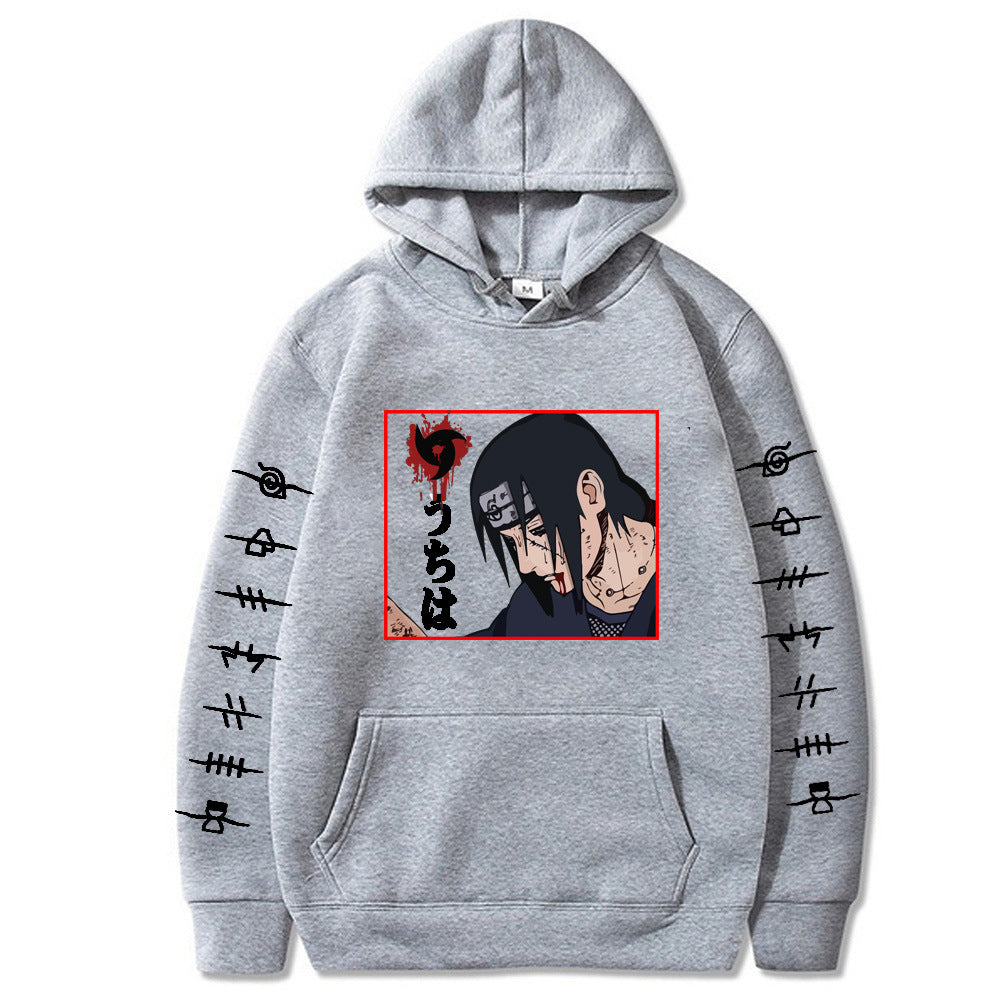 Unisex Sasuke Print Long-sleeved Casual Hoodie