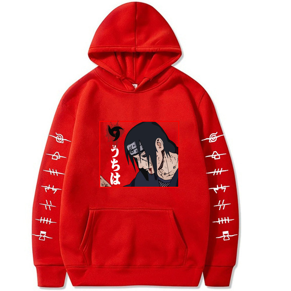 Unisex Sasuke Print Long-sleeved Casual Hoodie