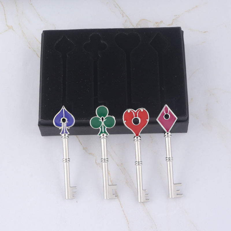 Game Poker Silver Key Set Pendant