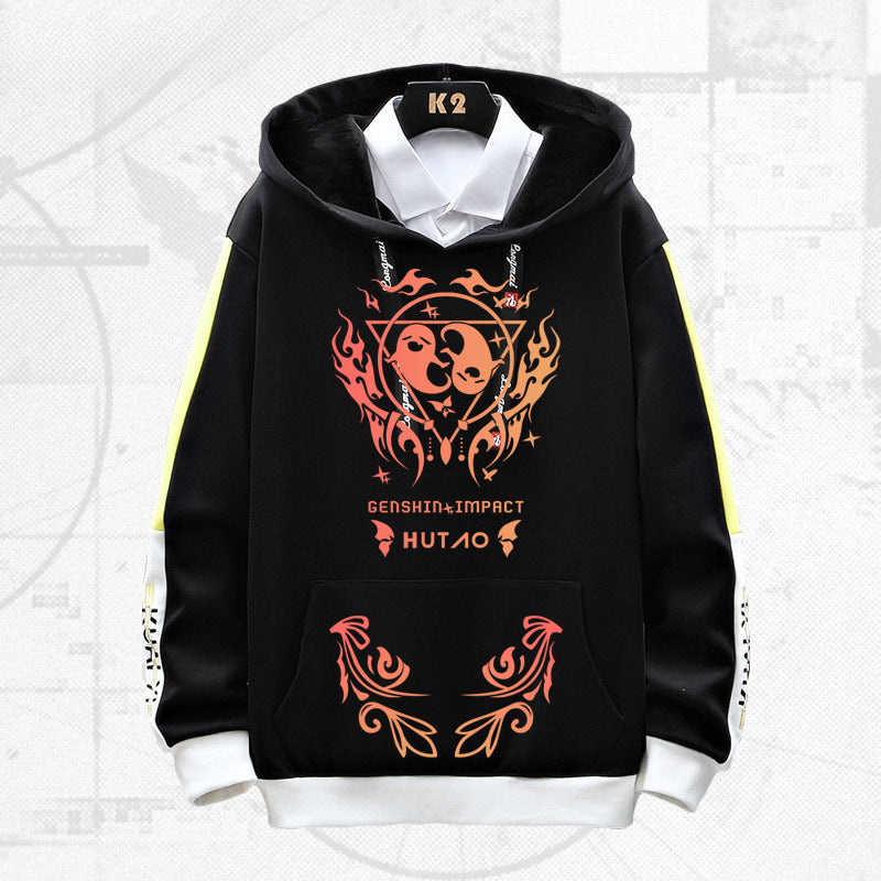 Unisex Game Hutao Graphic Loose Hoodie