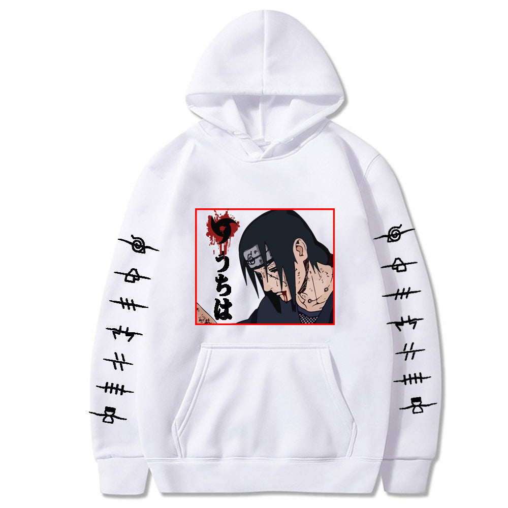 Unisex Sasuke Print Long-sleeved Casual Hoodie