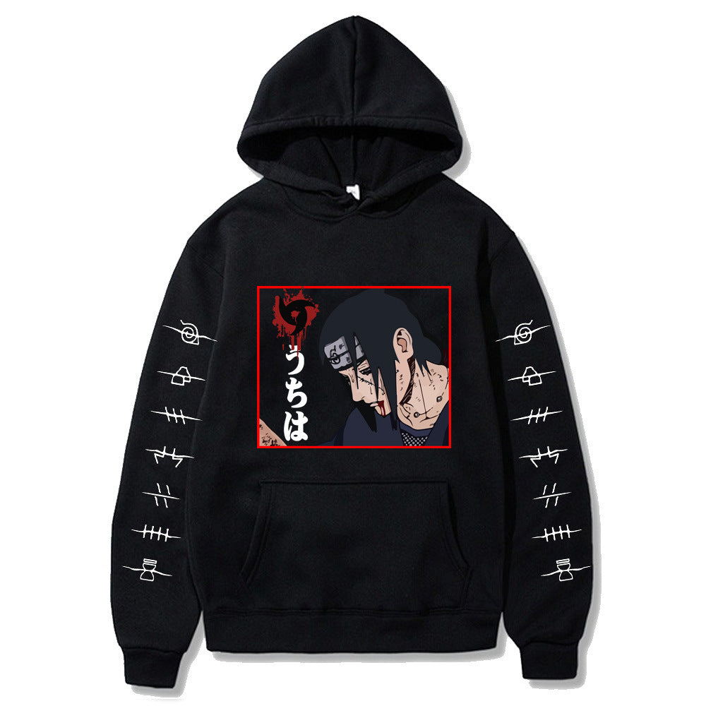 Unisex Sasuke Print Long-sleeved Casual Hoodie