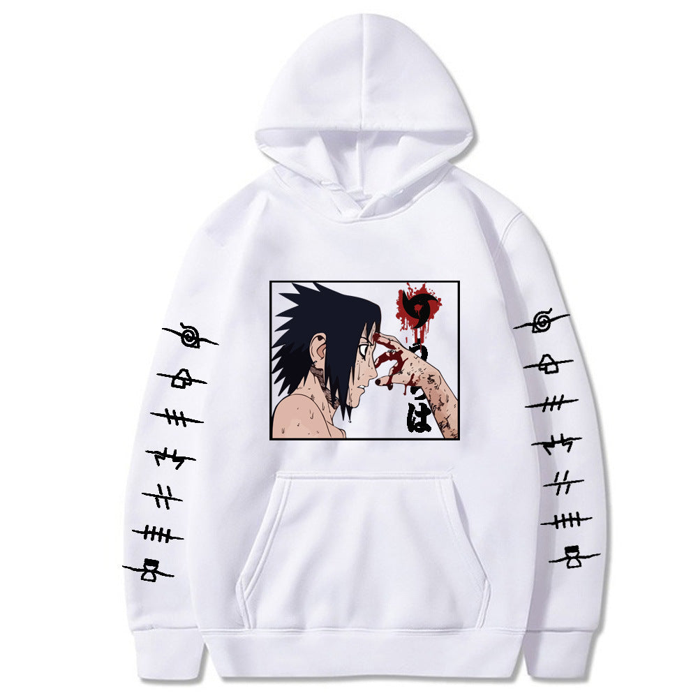 Unisex Sasuke Print Long-sleeved Casual Hoodie