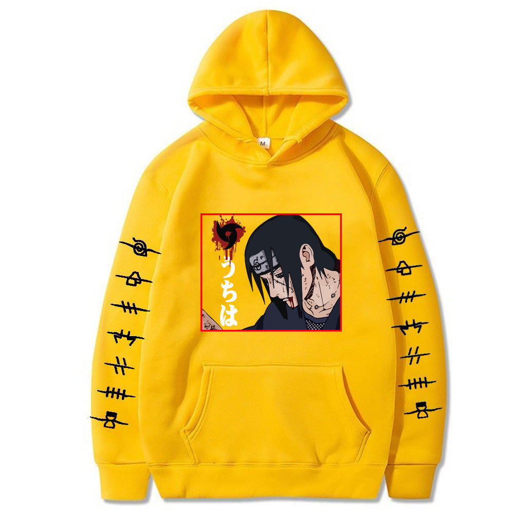 Unisex Sasuke Print Long-sleeved Casual Hoodie