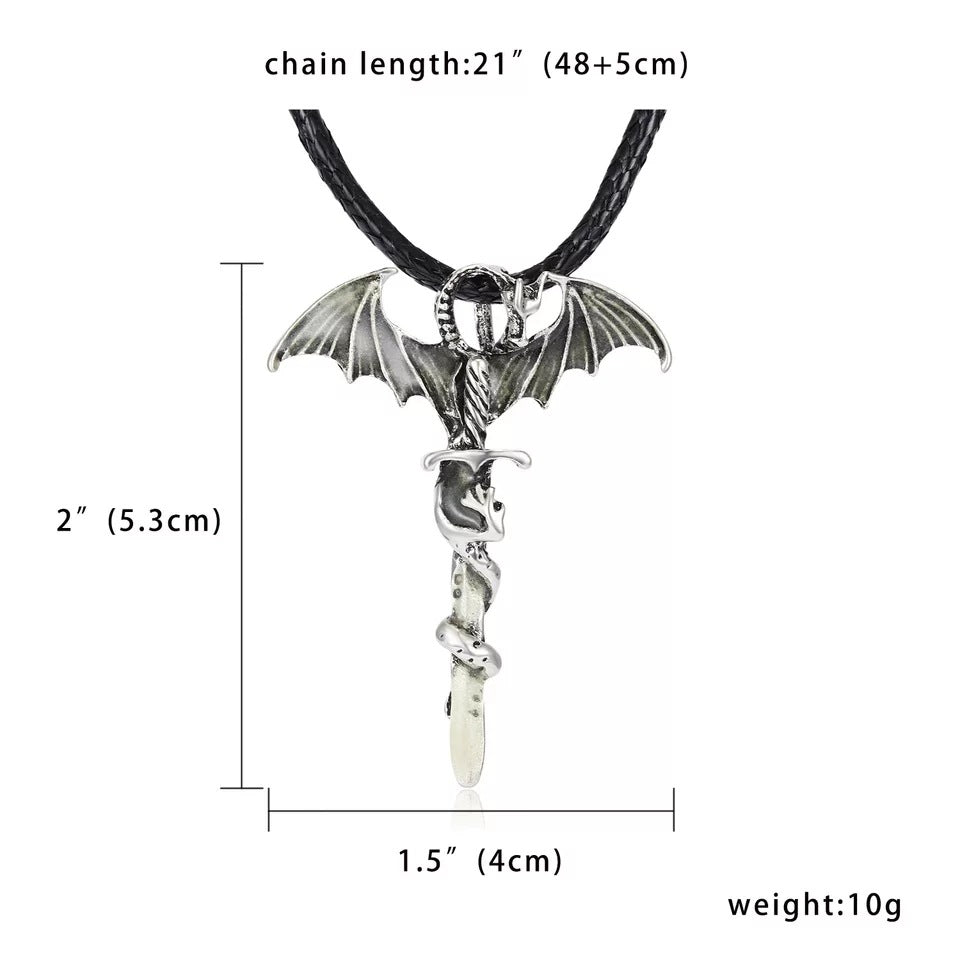 Trendy Sword Dragon Luminous Necklace
