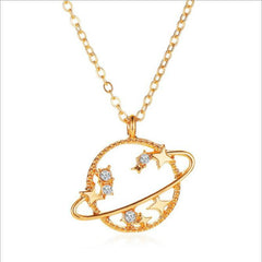 Saturn and Stars Necklace