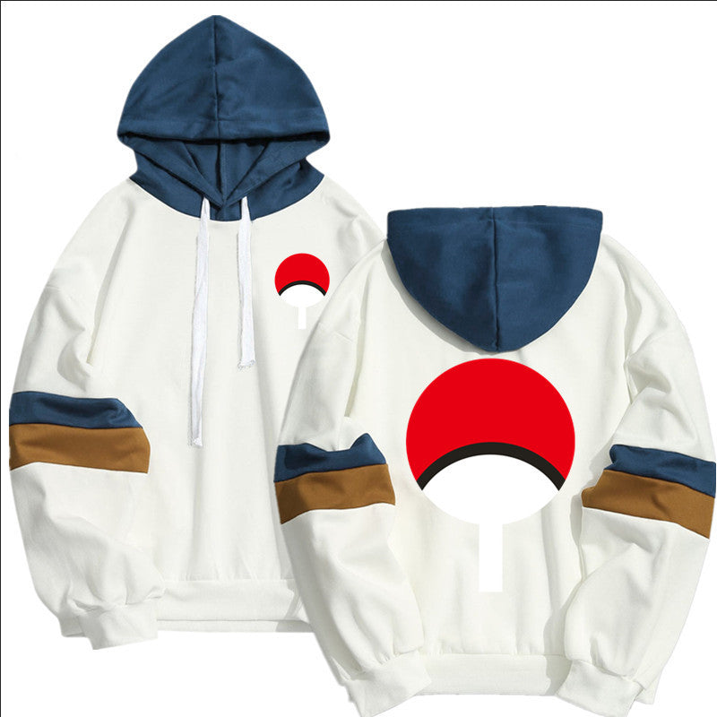 Men's Uchiha Printed Casual Color Block Hoodie