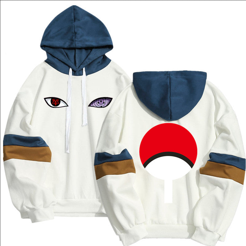 Men's Uchiha Printed Casual Color Block Hoodie