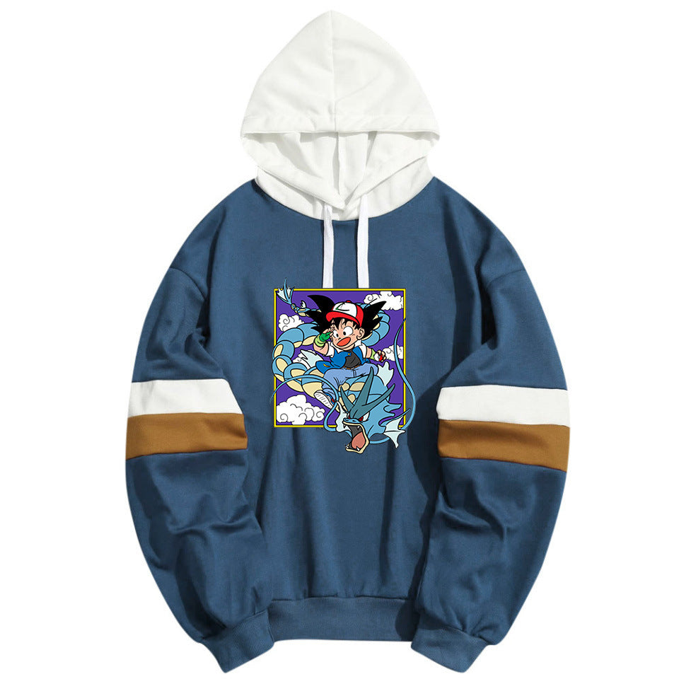 Men's Uchiha Printed Casual Color Block Hoodie