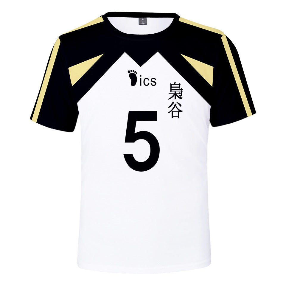 Unisex Volleyball Digital Print Short Sleeved Cosplay T-shirt