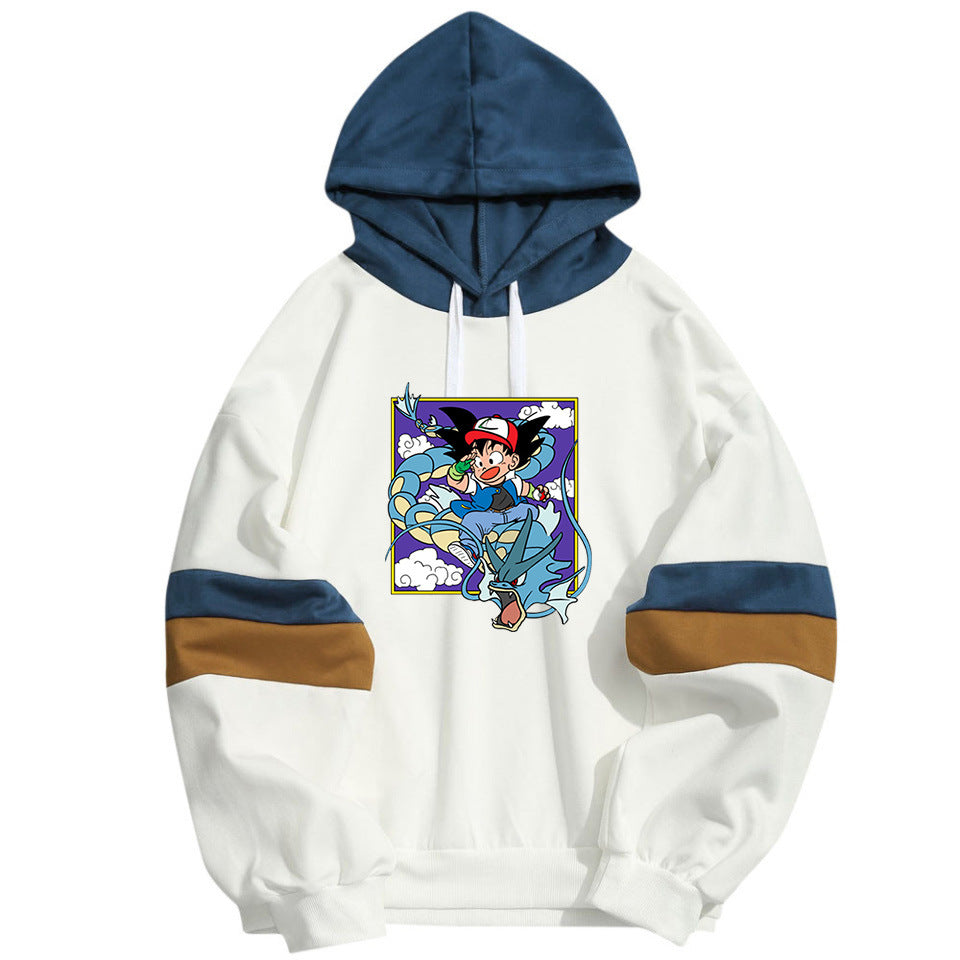 Men's Uchiha Printed Casual Color Block Hoodie