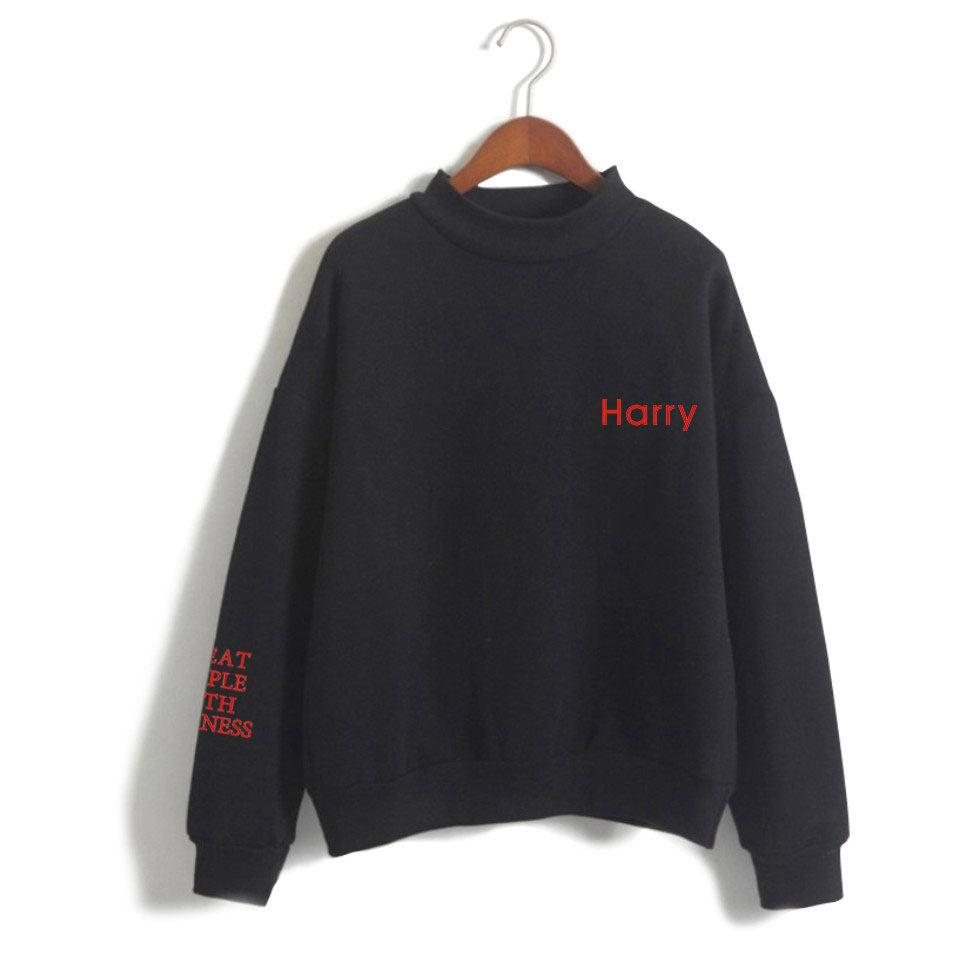 Cute Harry Letter Crew Neck Sweatshirt