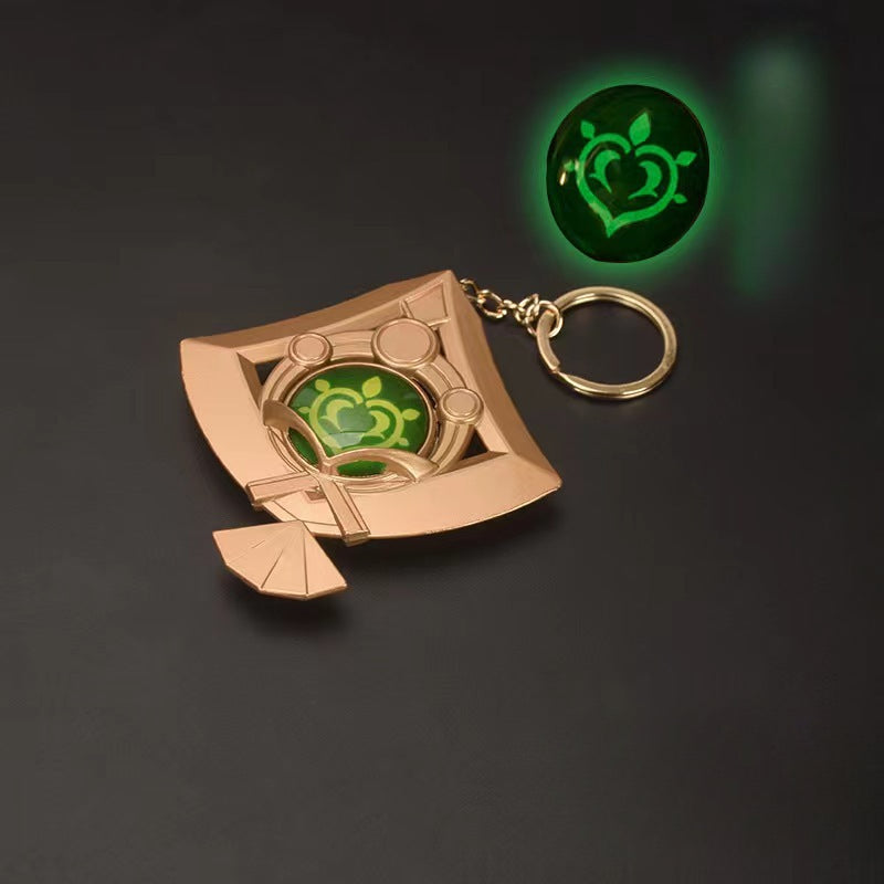 Hot Game Luminous Double-sided Glass Keychain Pendant