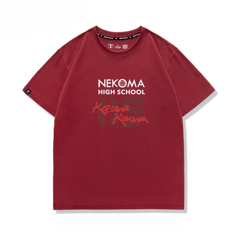 Unisex Nekoma High Short-sleeved Cotton T-shirt