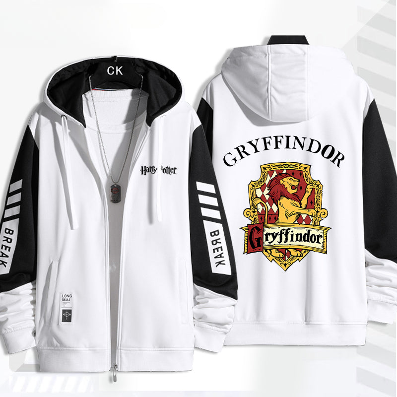 Casual Harry Hogwarts Print Zipper Jacket