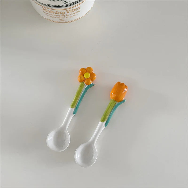 Garden Stirring Tulip & Flower Spoon Set