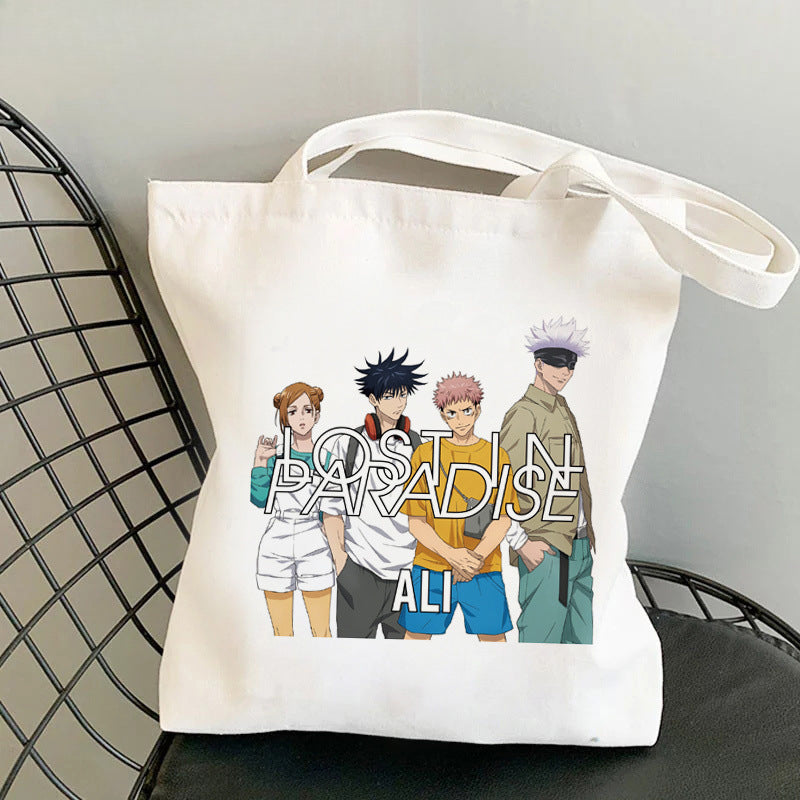 Casual Anime Printed Canvas Shoulder Bag