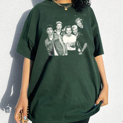 Women's Retro 1D Print Washed T-Shirt
