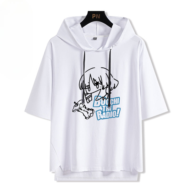 Casual Anime Hooded Short Sleeve T-Shirt