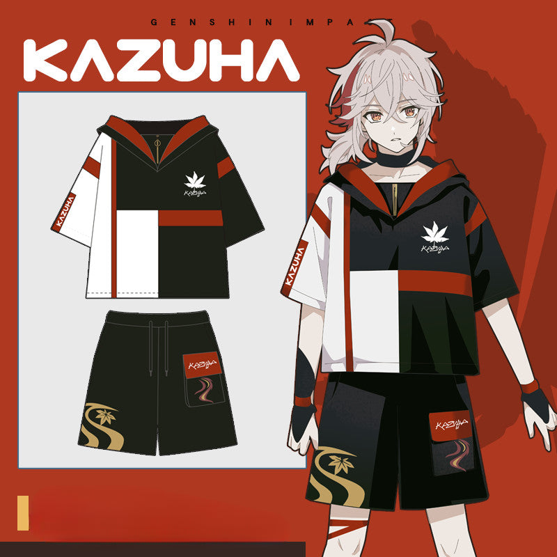 Kazuha Game T-Shirt Summer Shorts Set