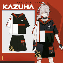 Kazuha Game T-Shirt Summer Shorts Set