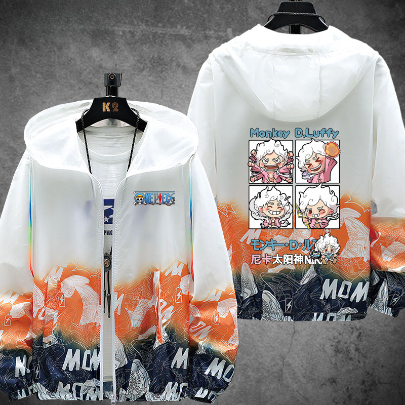 Unisex Luffy Zipper Sunscreen Thin Jacket