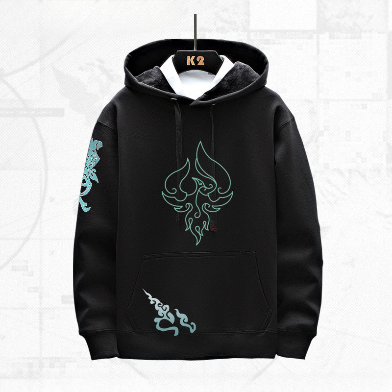 Unisex Xiao Game Print Casual Hoodie