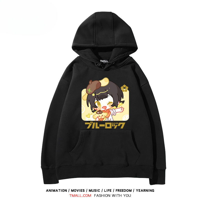 Cute Anime Printed Drawstring Hoodie