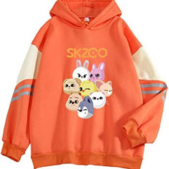 Cute Girls SKZ Doll Print Loose Hoodie